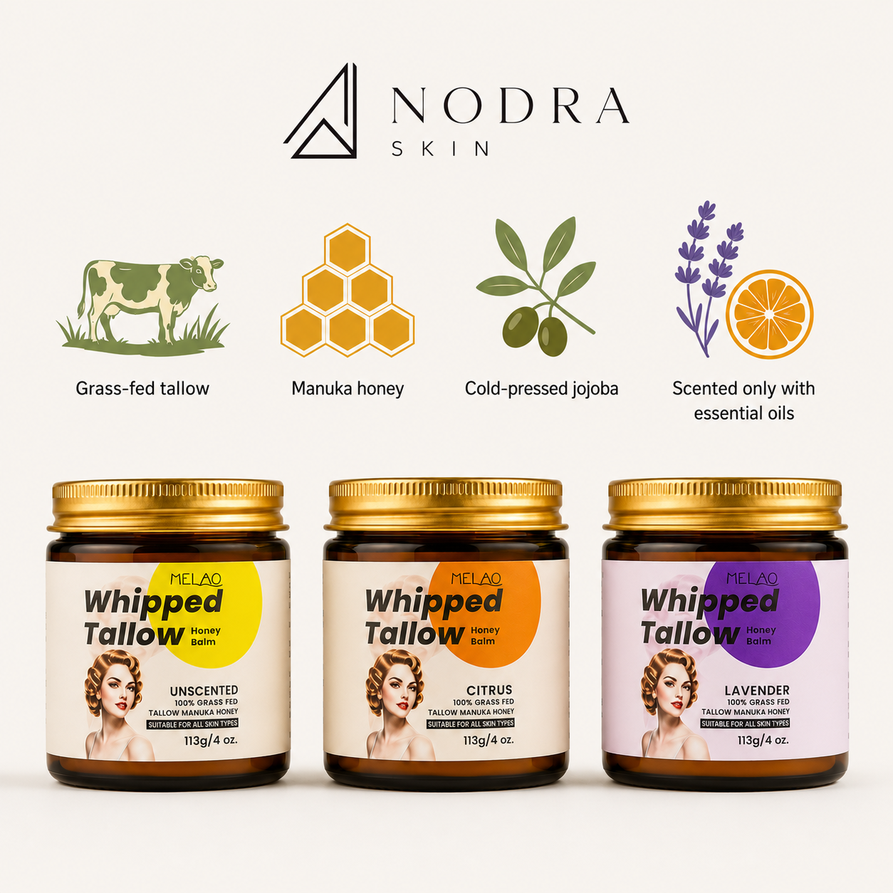 The One Jar · Whipped Tallow & Manuka Honey Balm