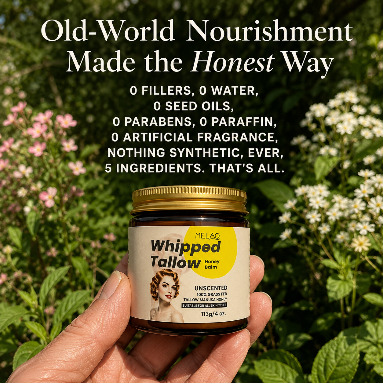 The One Jar · Whipped Tallow & Manuka Honey Balm